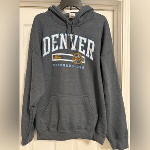 Denver, Colorado, Long Sleeve Hooded Sweatshirt, Size XL, Fleece Lined